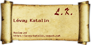 Lévay Katalin névjegykártya
