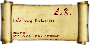 Lévay Katalin névjegykártya